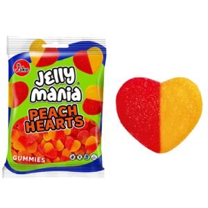 Ζελίνια sugared peach hearts Σακ=100g Jake SA