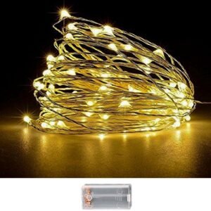 100 λαμπάκια led copper μπαταρίας λευκό θερμό σε σειρά με controller ip20 10,3m Xmasfest 1133507